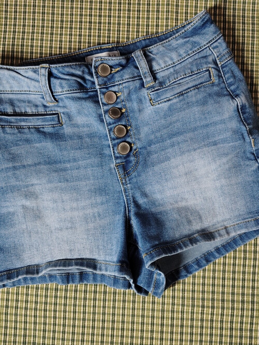 Copper Key Junior Denim Shorts Size 3 Blue High Rise 5 Button Fly Boho Festival